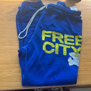 Blue and Yellow XS Free City Sweatpants